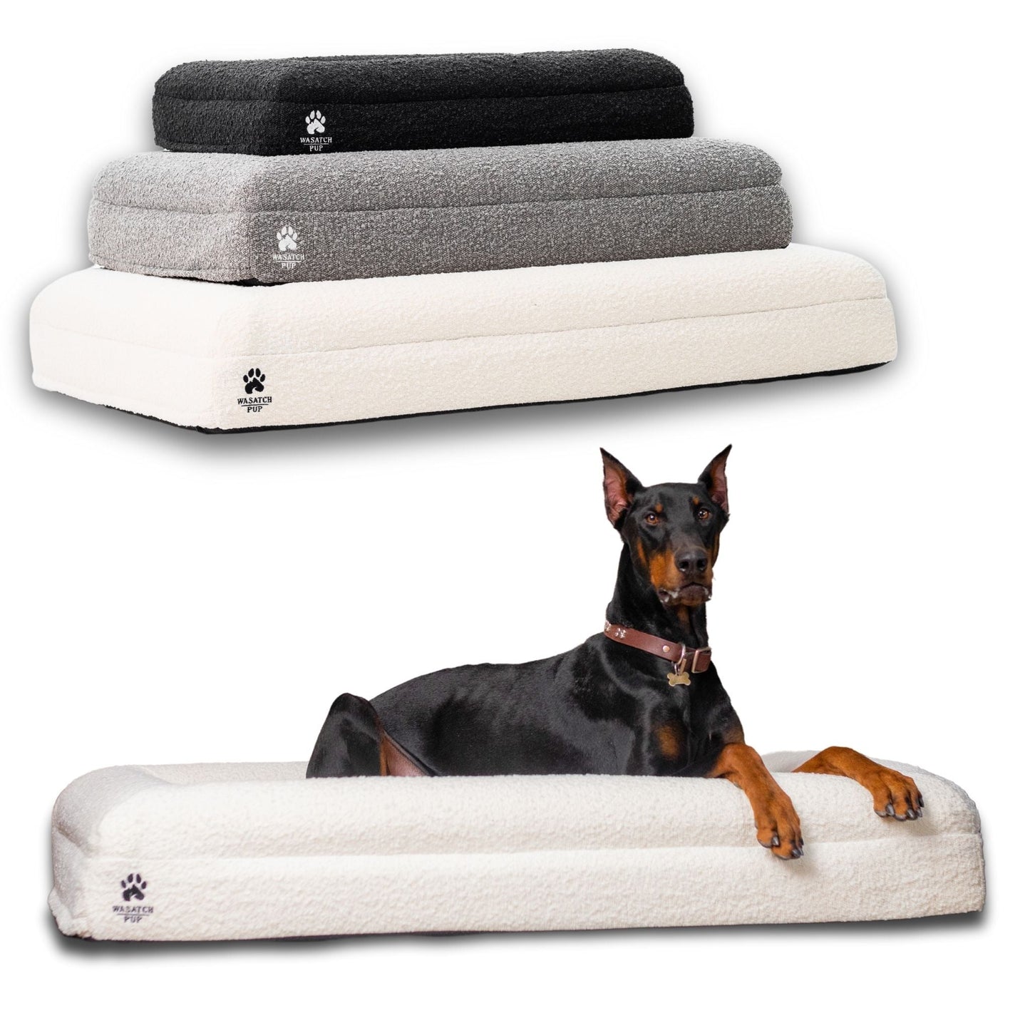 LuxeRest Bouclé Orthopedic Dog Bed