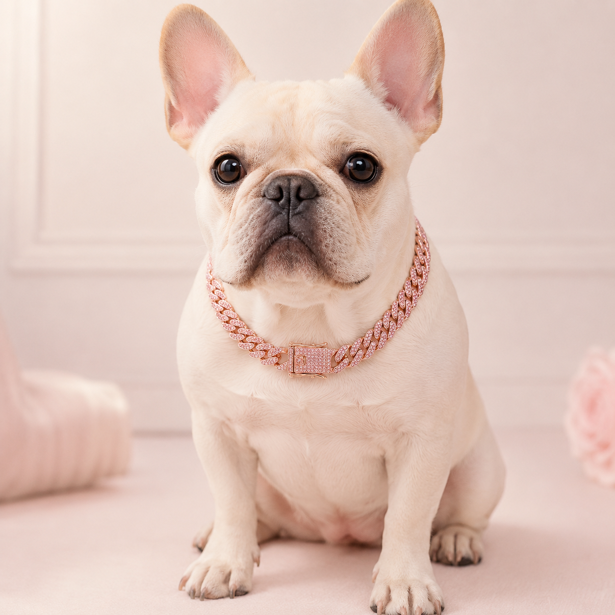 Rose Gold Crystal Pet Chain Collar